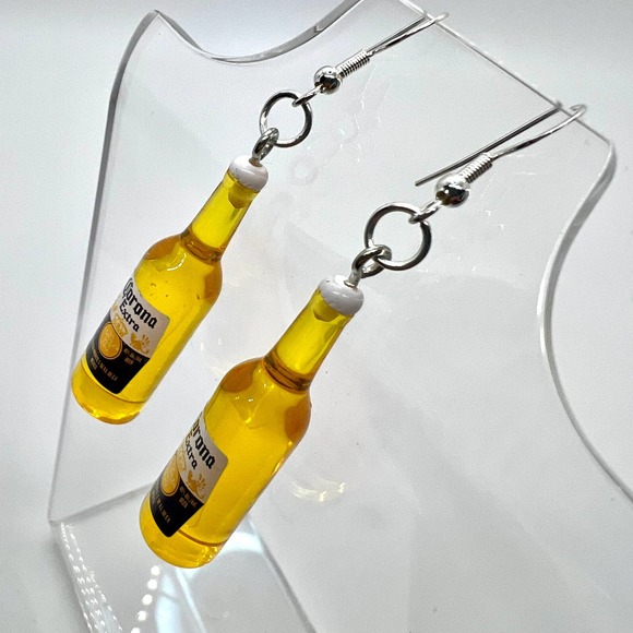 Alcohol Earrings - Corona Earrings - Beer Bottle Earrings - New Years Earrings - Picture 7 of 10
